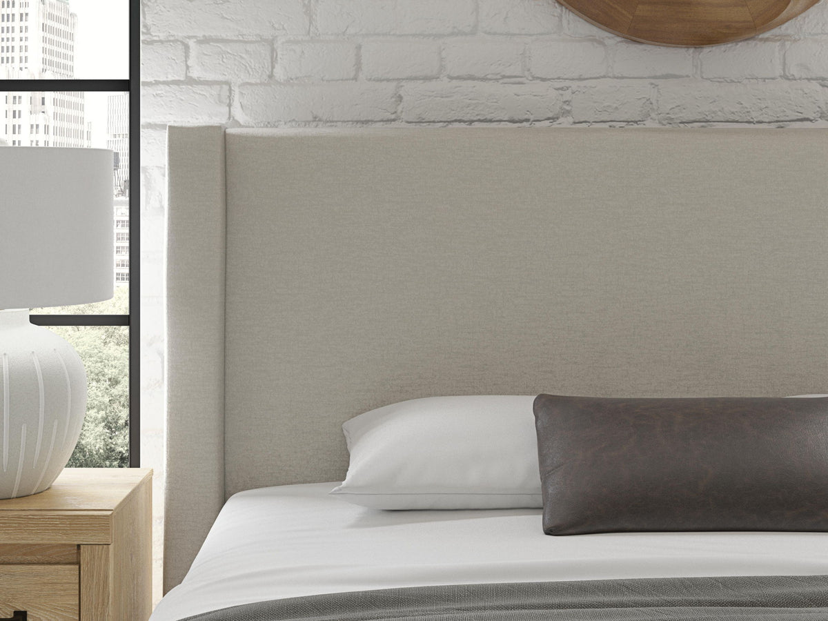 Brozmont - Queen Upholstered Storage Bed - Oatmeal