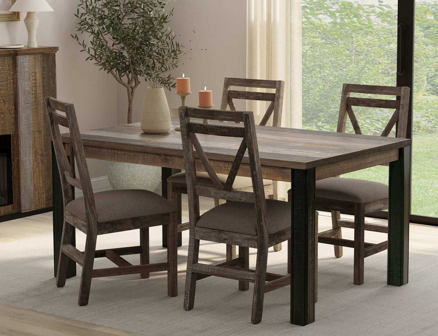 Loft - Chair With Fabric Seat (Set of 2) - Two Tone Gray / Brown