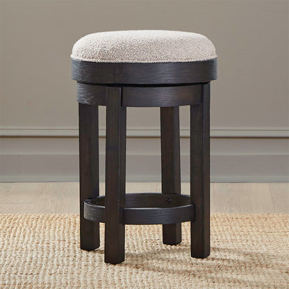 Weston - Upholstered Swivel Console Stool - Peppercorn