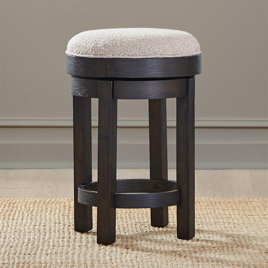Weston - Upholstered Swivel Console Stool - Peppercorn