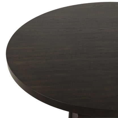 Plateau - Round Table Pedestal Base Top - Rustic Espresso