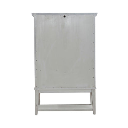 River Place - Bar Cabinet - Riverstone White & Tobacco