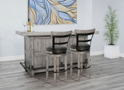 Alpine - Traditional Wood Home Bar - Gray