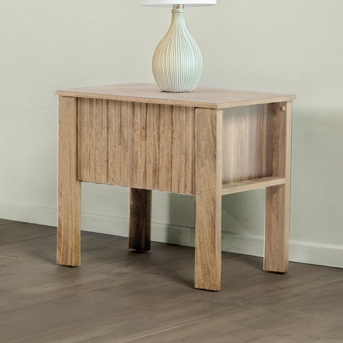 Thayer - One Drawer End Table/Bedside Table - Natural