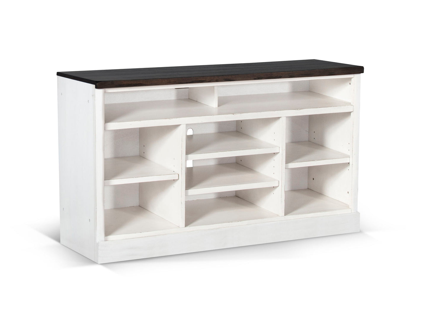 Carriage House - 55" TV Console - Cottage White / Europen Dark