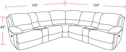 Gladiator - 6 Piece Modular Power Reclining Sectional