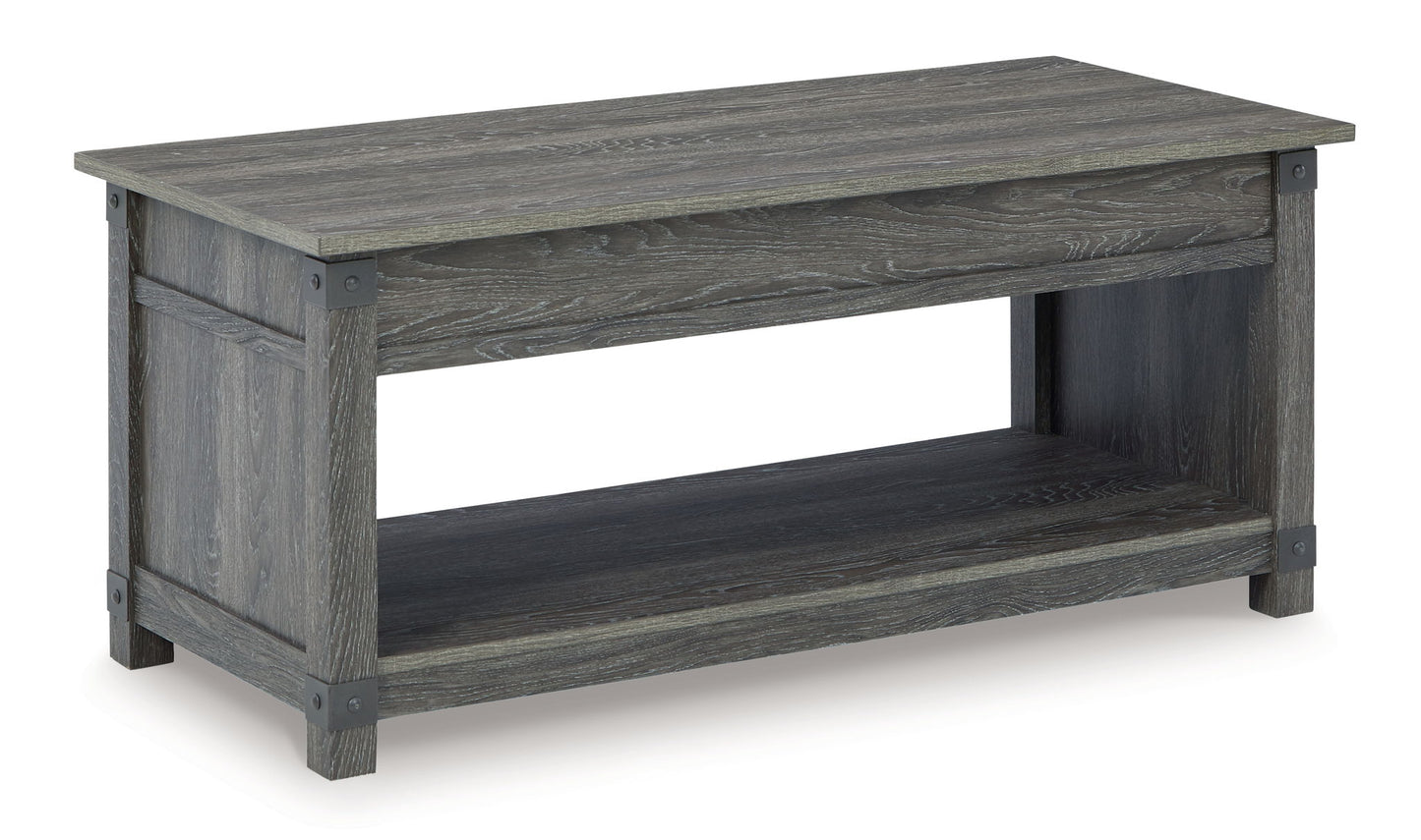 Freedan - 3 Pc. - Coffee Table, 2 End Tables - Grayish Brown
