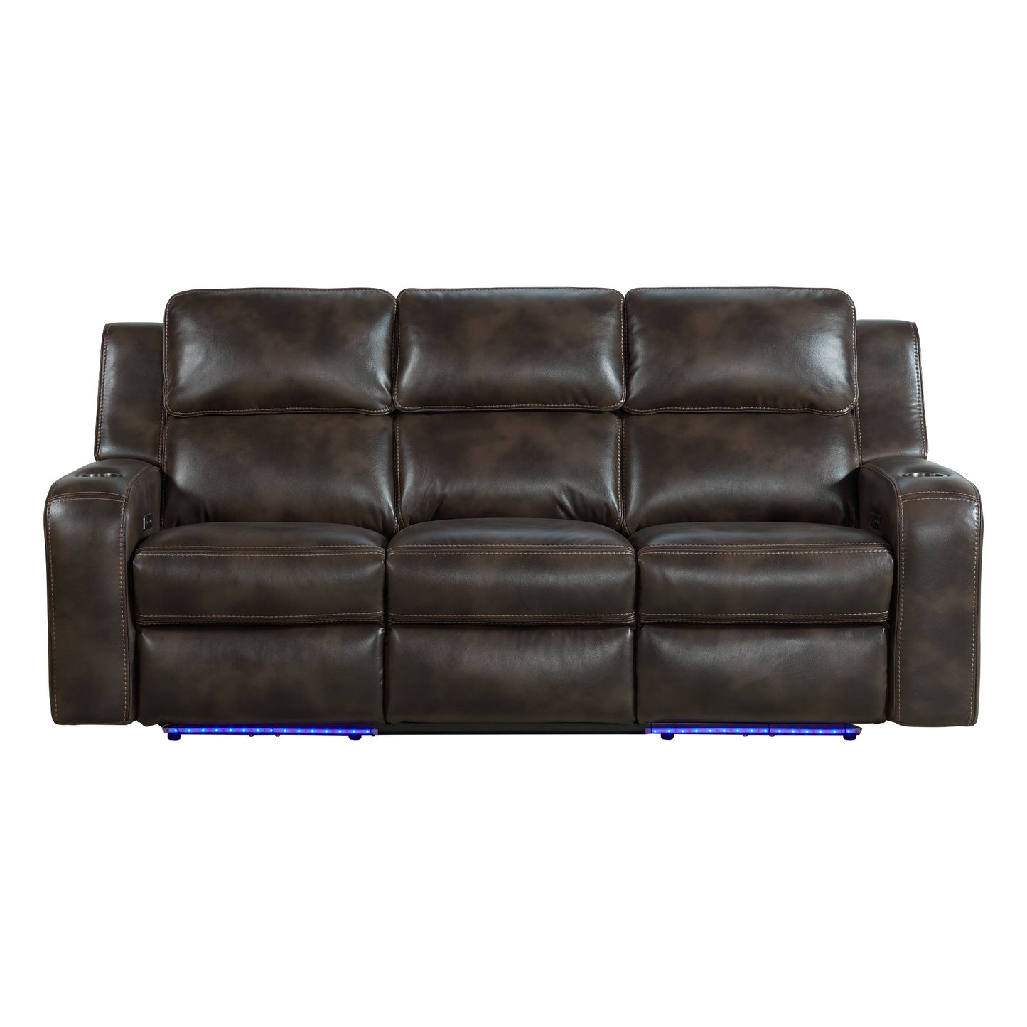 Silhouette - Dual-Power Sofa - Bolero Coffee