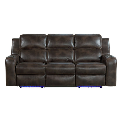 Silhouette - Dual-Power Sofa - Bolero Coffee