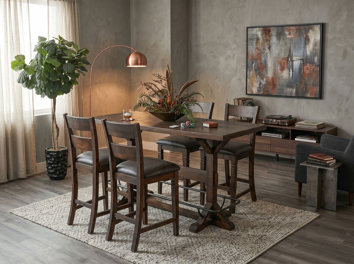 Homestead - Rectangular Pub Table - Tobacco Leaf