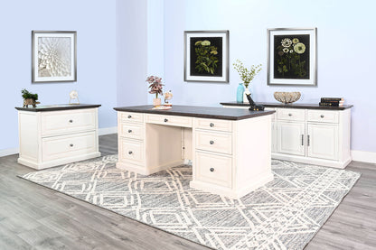 Carriage House - Credenza - Cottage White / Europen Dark