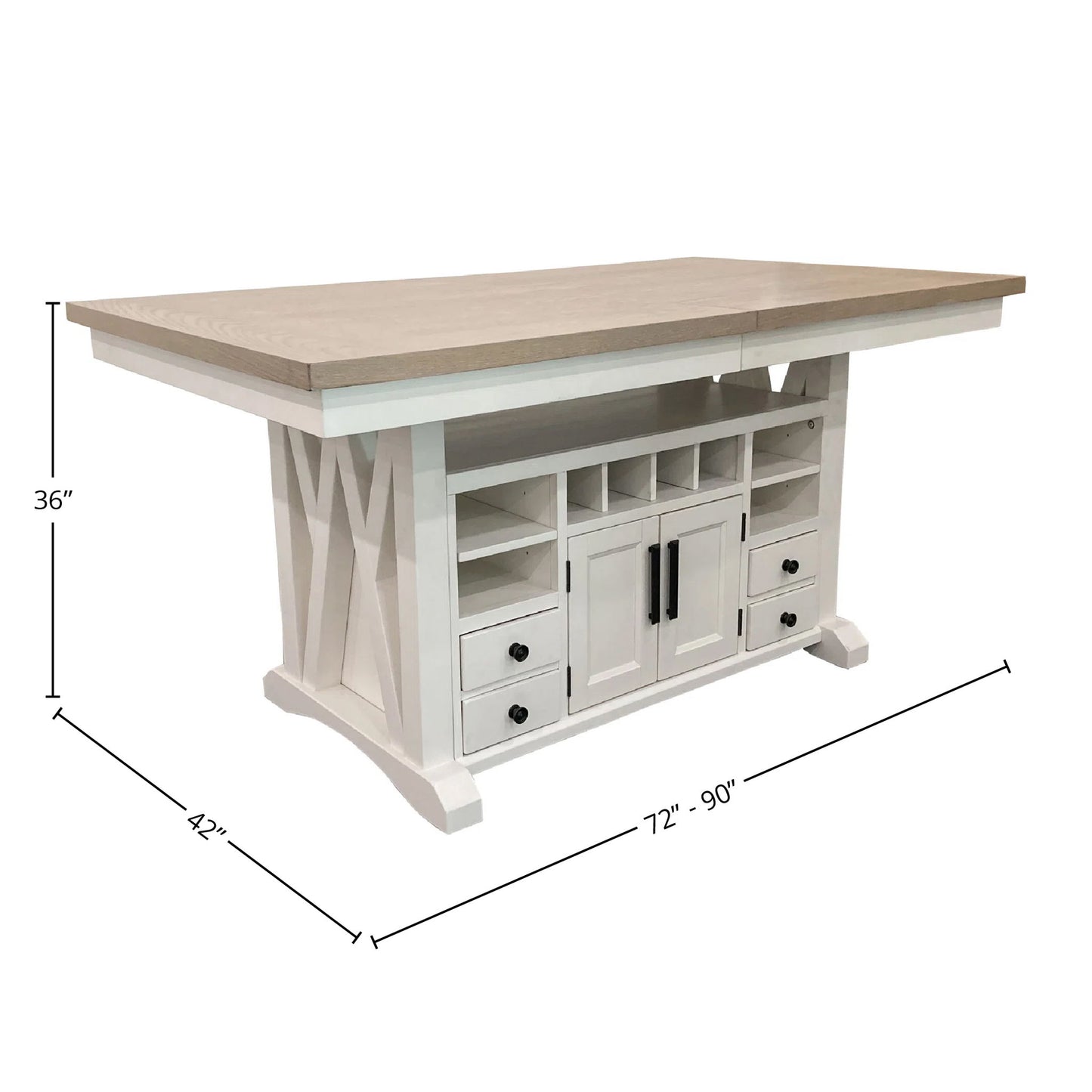 Americana Modern Dining - Island Counter-Height Extendable Dining Table - Cotton