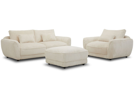 Utopia - Ottoman With Casters - Mega Ivory