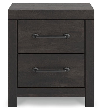 Hollivern - Two Drawer Night Stand - Dark Gray