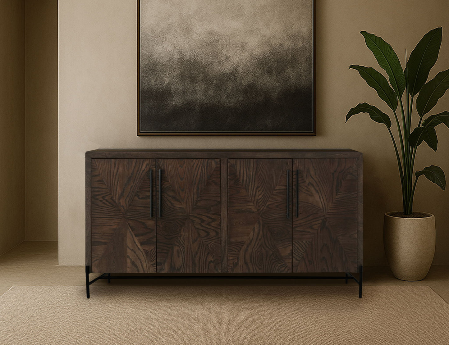 Verona - 4-Door Console - Deep Forest Brown