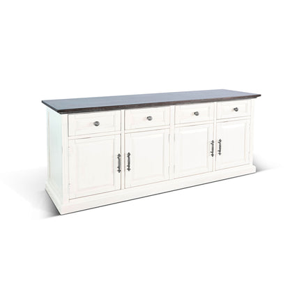 Carriage House - Credenza - Cottage White / Europen Dark