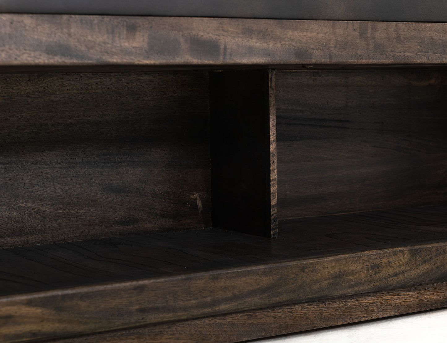 Balam - Wooden Bench With Cushioned Seat - Oil Black