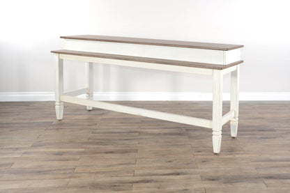 Console Table With Usb Power Plug - White / Light Brown