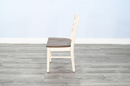 Pasadena - Ladderback Chair, Wood Seat (Set of 2) - Buckskin / Marble White