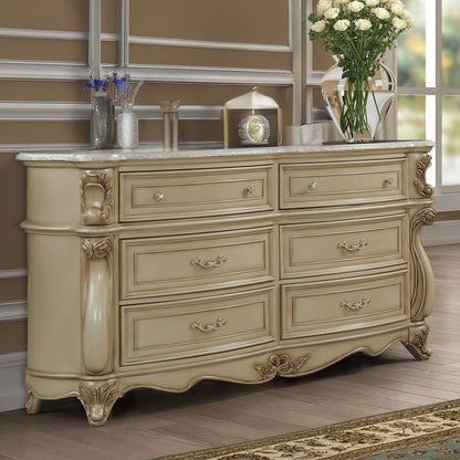 Monique - Dresser With Marble Top - Champagne