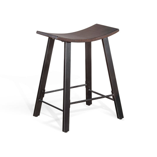 Homestead - 24" Stool With Wood Seat - Dark Brown