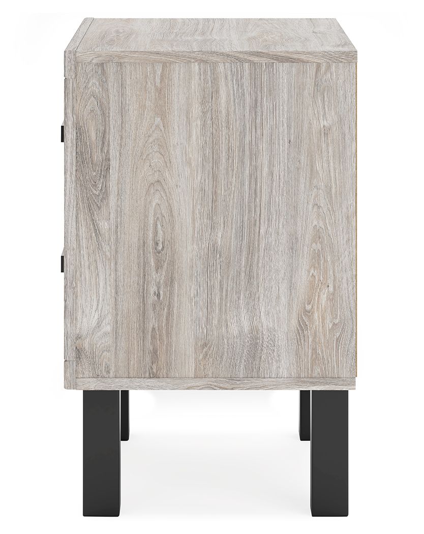 Vessalli - Two Drawer Nightstand - Black / Gray