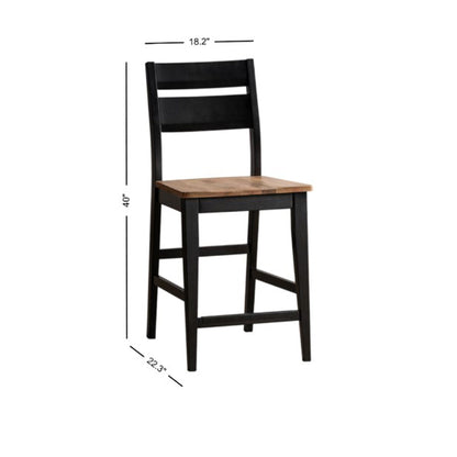 Austin - Panel Stool - Natural Mango Wood