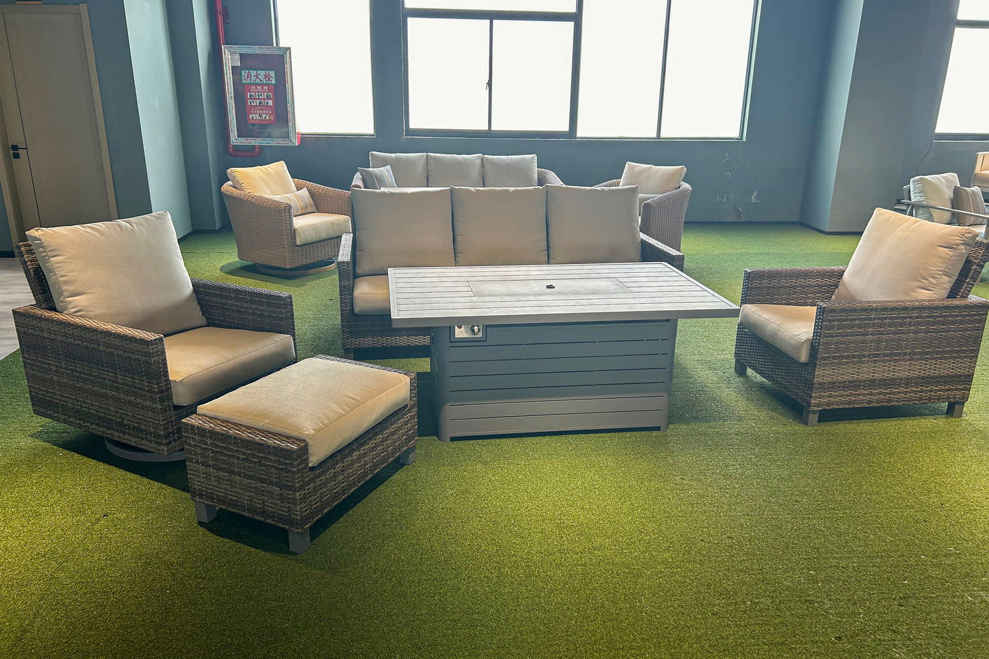 Bungalow - Patio Sofa With 2 Accent Pillows - Gray