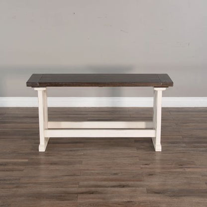 Carriage House - Counter Side Bench - Cottage White / Europen Dark