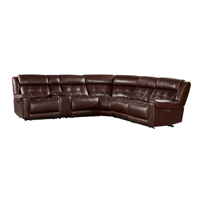 Regis - Dual-Power Sectional - Baron Redwood