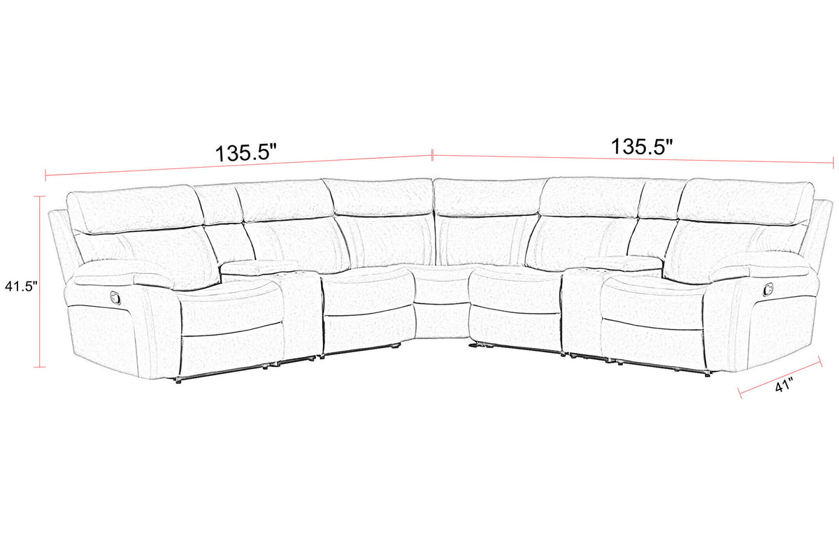 Theon - Modular Manual Reclining Sectional And Entertainment Console