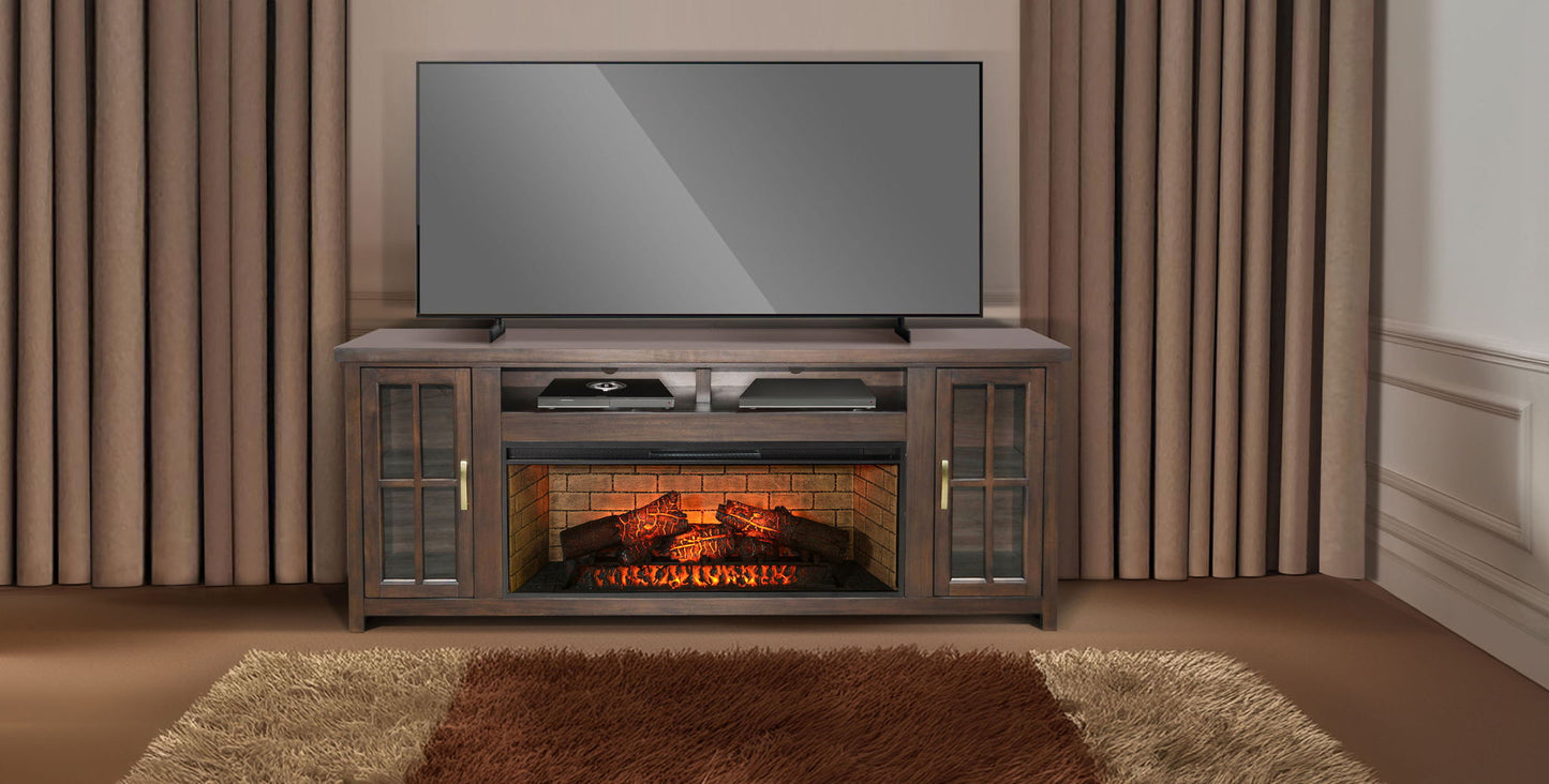 76" Media Console With Electric Fireplace