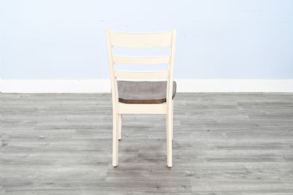 Pasadena - Ladderback Chair, Wood Seat (Set of 2) - Buckskin / Marble White