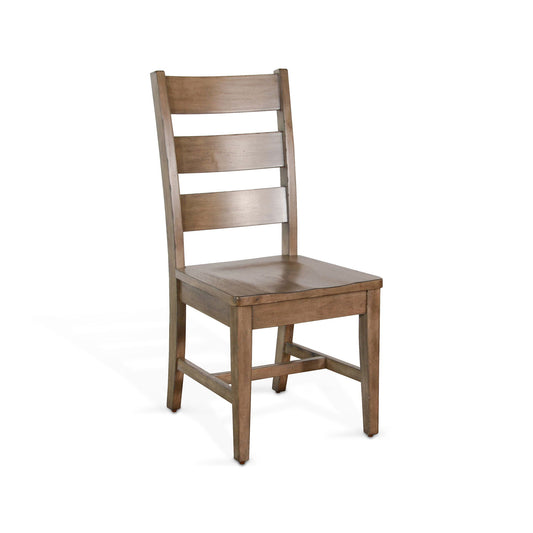 Doe Valley - Ladderback Chair With Stretchers, Wood Seat (Set of 2) - Buckskin