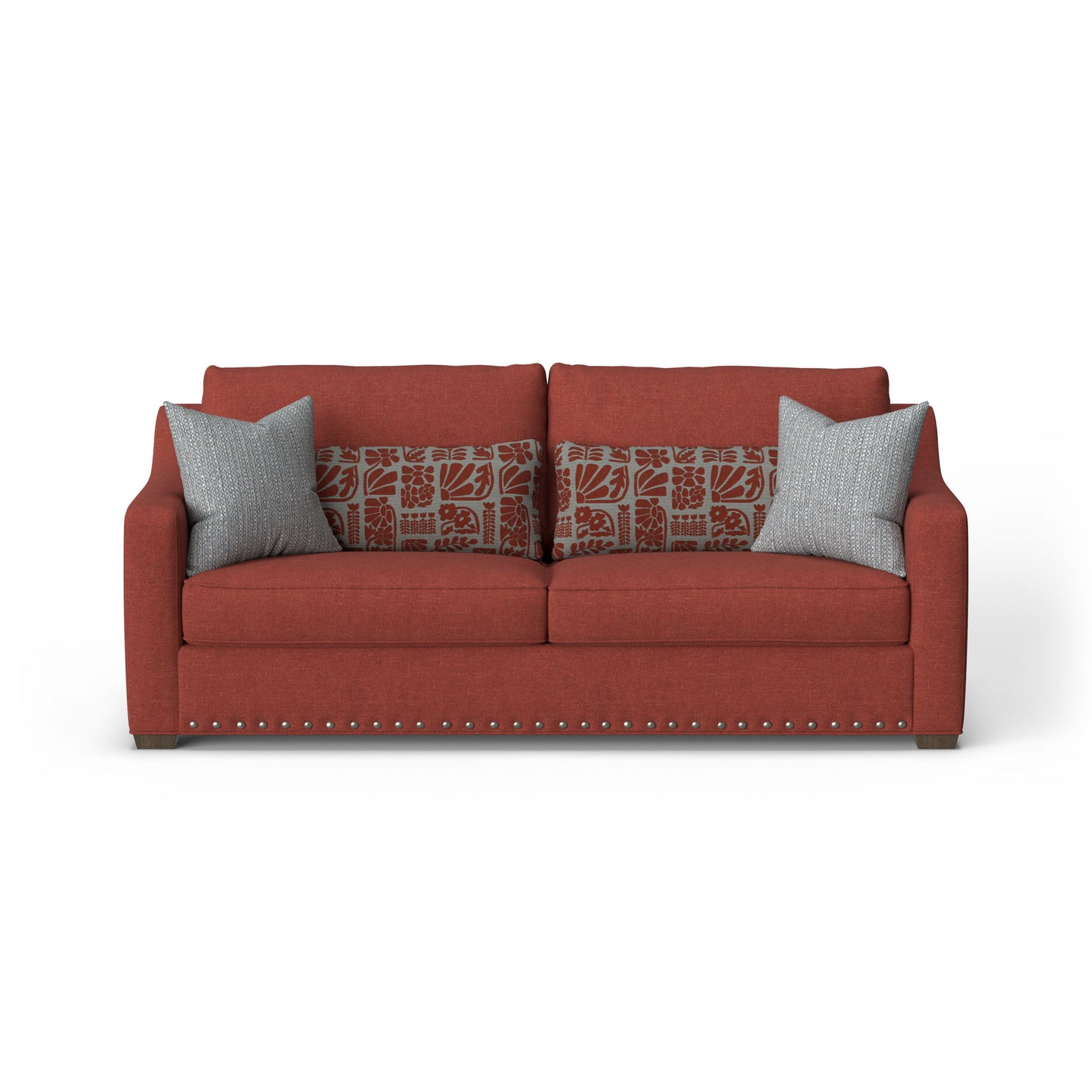 Milo - Fabric Two-Cushion Sofa With Nailhead Trim