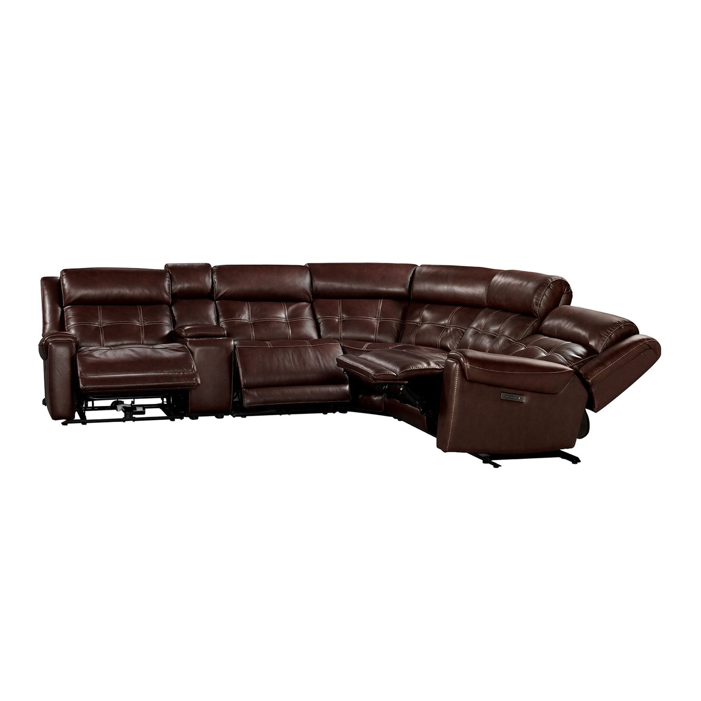 Regis - Dual-Power Sectional - Baron Redwood