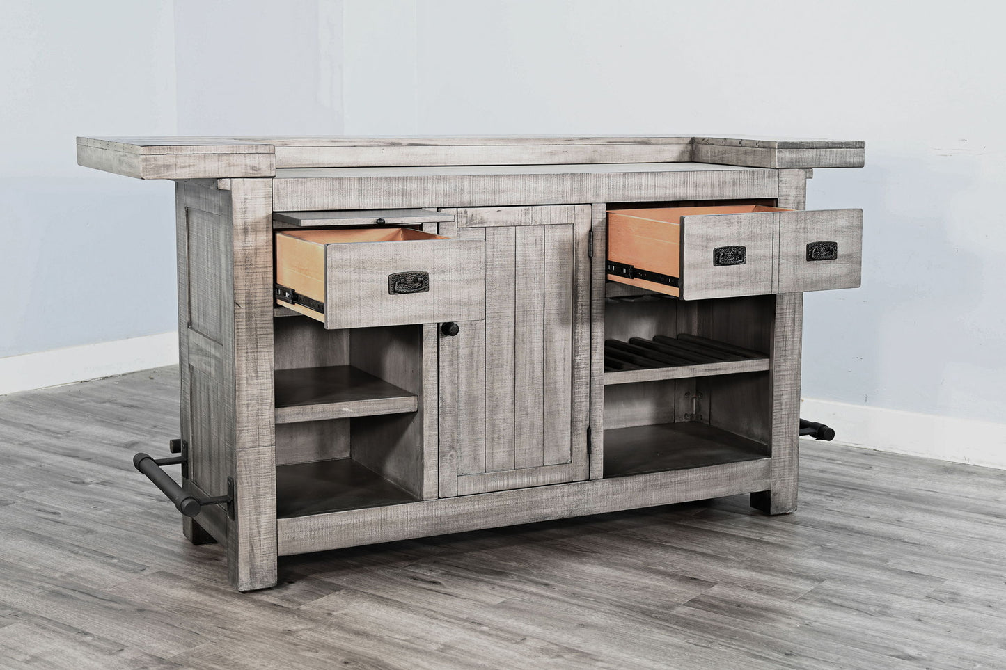 Alpine - Traditional Wood Home Bar - Gray