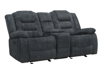 Bolton - Glider Reclining Console Loveseat - Misty Storm