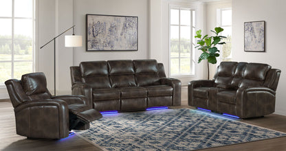Silhouette - Dual-Power Loveseat - Bolero Coffee