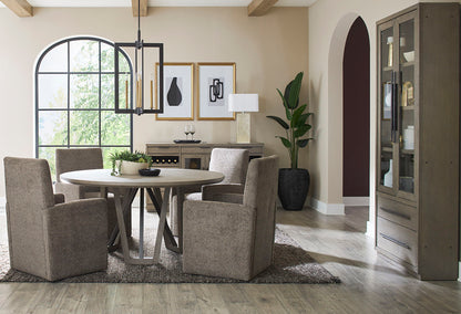 Pure Modern Dining - Round Table With Wood Base - Moonstone