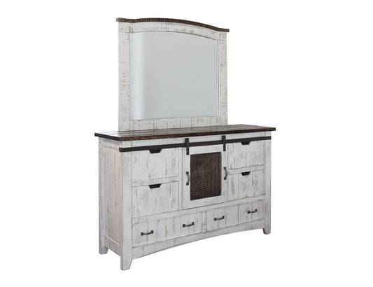 Pueblo White - Mirror - Antiqued White