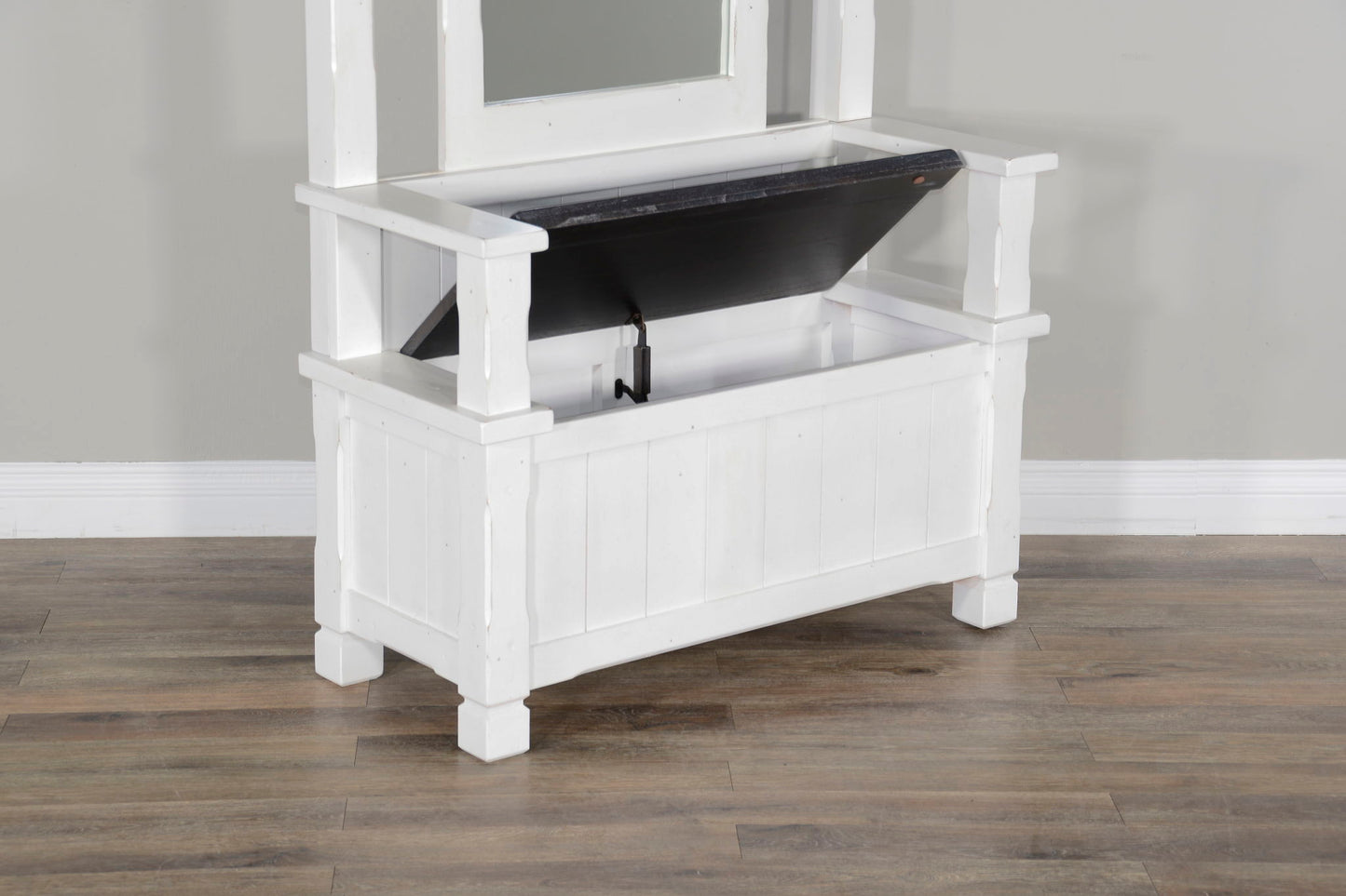 Carriage House - Hall Tree - Cottage White / Europen Dark