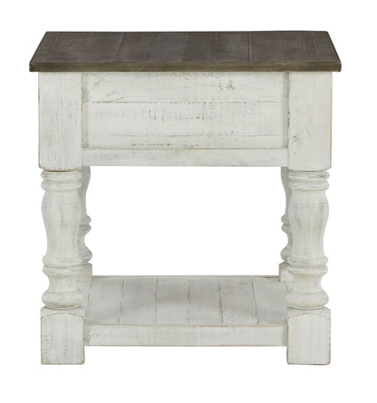 Havalance - Square End Table - White / Gray
