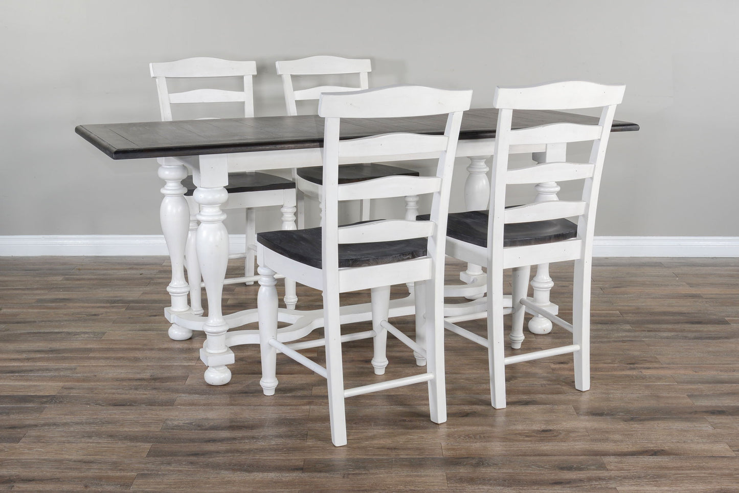 Carriage House - Friendship Table - White / Dark Brown