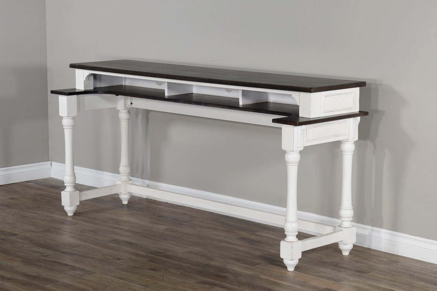 Carriage House - Console Table - Cottage White / Europen Dark