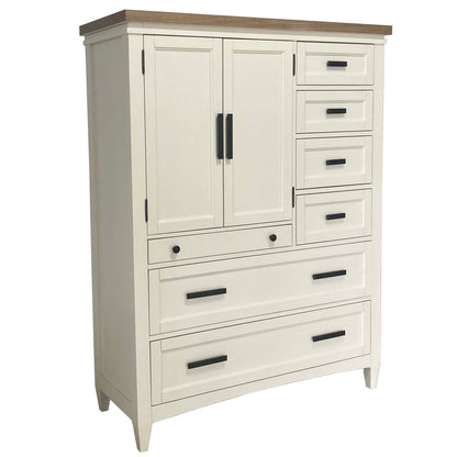Americana Modern Bedroom - 7 Drawer Door Chest With Workstation - Cotton