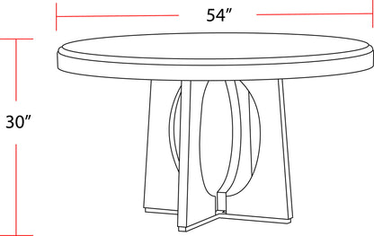 Escape - Round Dining Table - Glazed Natural Oak / Black Metal Trim