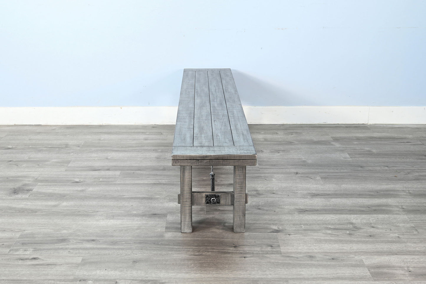 Alpine - Bench With Turnbuckle, Wood Seat - Gray