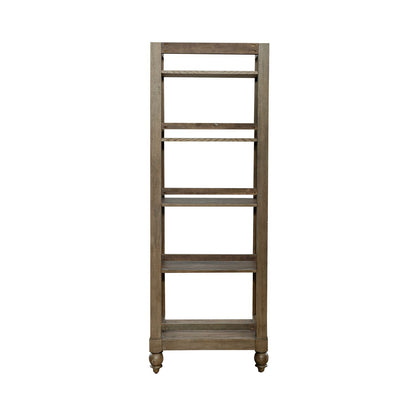 Americana Farmhouse - Wood Leaning Pier Bookcase - Dusty Taupe