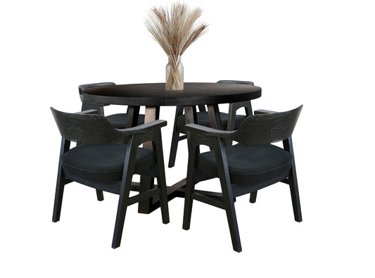 Mia - Round Wood Dining Set
